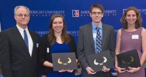 Dr. Michael L. Manson with the winners of the 2012 Honors Award for Outstanding Leadership in Honors.